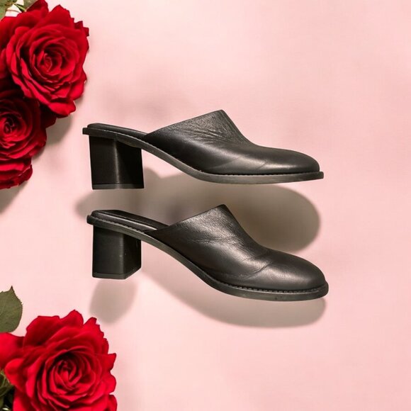 Everlane Made In Italy Comfy Black Leather Mules - Picture 2 of 8